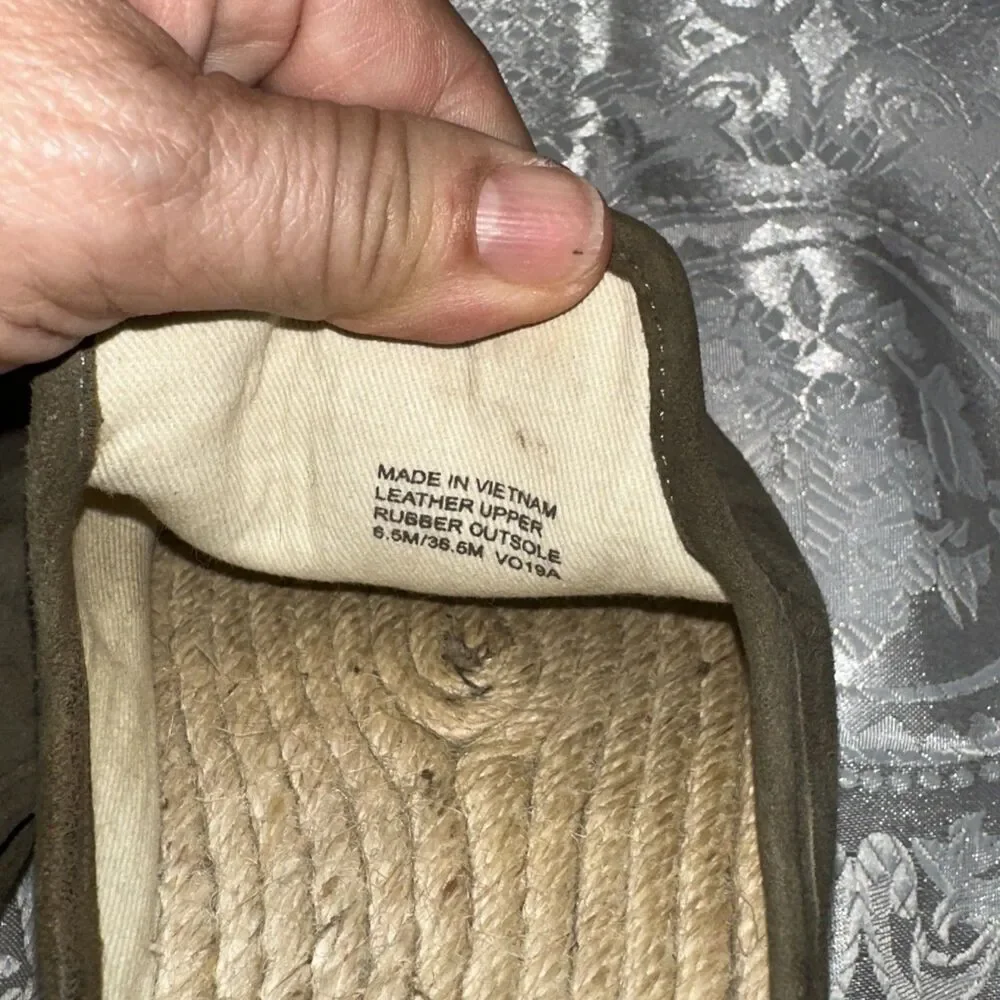 Michael Michael Kors Mule Slip On Slide Espadrille Olive Green  Size: 6.5